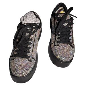 Cape Robbin Black and Silver Glitter Sneakers used once